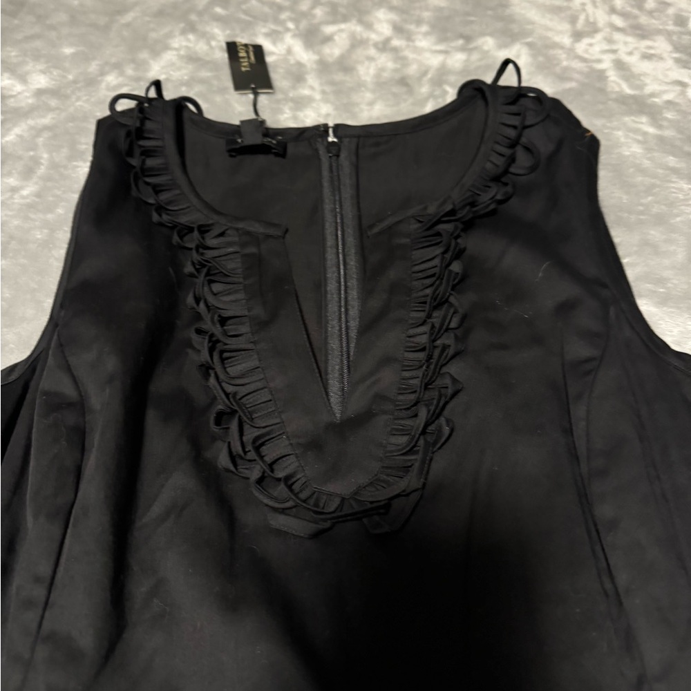 Talbots Black Strapless Sheath Midi Dress - Picture 3 of 6
